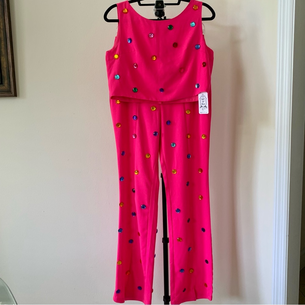 NWT Hale House Pink Rhinestone Two-Piece Set Sz S/M